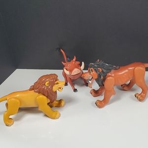 Disney The Lion King Lot of 3 Action Figure Pumbaa Mufasa & Scar Vintage 1990s